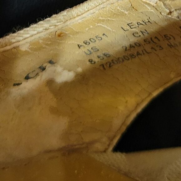 COACH LEAH Wedge Platform Open Toe Gold Tan Monogram High Heel Sandal 8.5 - Picture 9 of 11